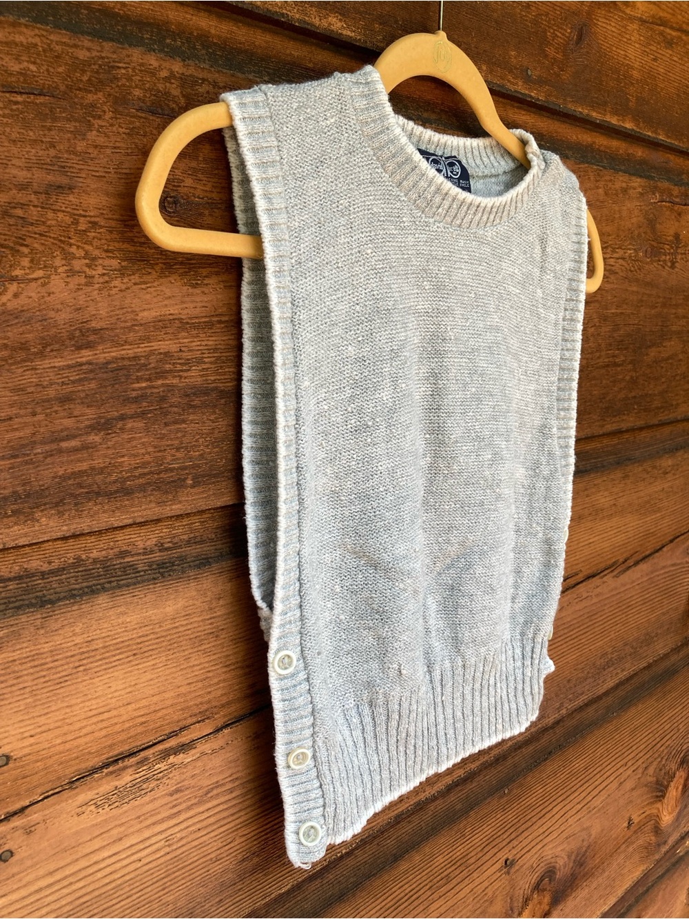 Vintage Knit Button-Side Sweater Vest